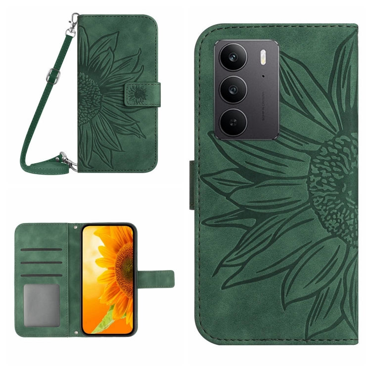 Skin Feel Sun Flower Embossed Flip Leather Phone Case with Lanyard, For Realme C75 4G, For Realme 13+ 5G Global, For Realme 13 Pro 5G / 13 Pro+ 5G, For Realme C63 5G
