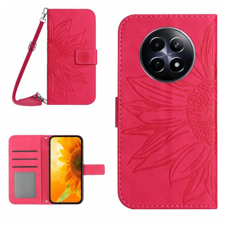 Skin Feel Sun Flower Embossed Flip Leather Phone Case with Lanyard, For Realme C75 4G, For Realme 13+ 5G Global, For Realme 13 Pro 5G / 13 Pro+ 5G, For Realme C63 5G