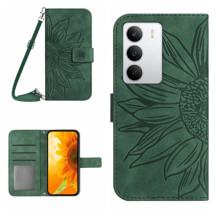 Skin Feel Sun Flower Embossed Flip Leather Phone Case with Lanyard, For Realme C85 Pro 4G, For Realme 15T 5G, For Realme 15 5G Global / 15 Pro 5G Global, For Realme C71 4G