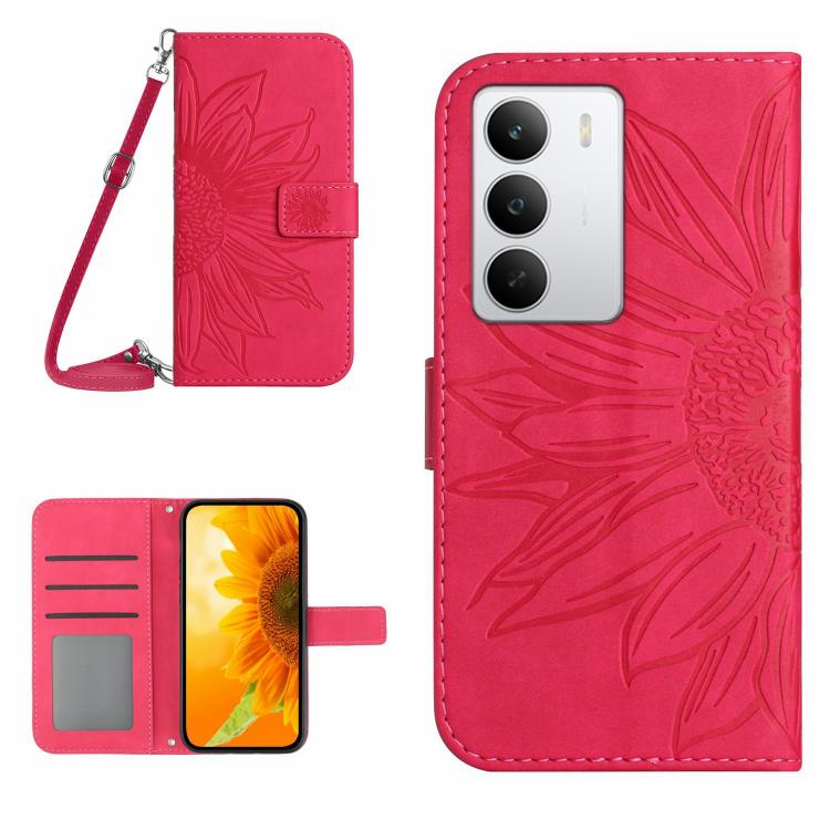 Skin Feel Sun Flower Embossed Flip Leather Phone Case with Lanyard, For Realme C85 Pro 4G, For Realme 15T 5G, For Realme 15 5G Global / 15 Pro 5G Global, For Realme C71 4G