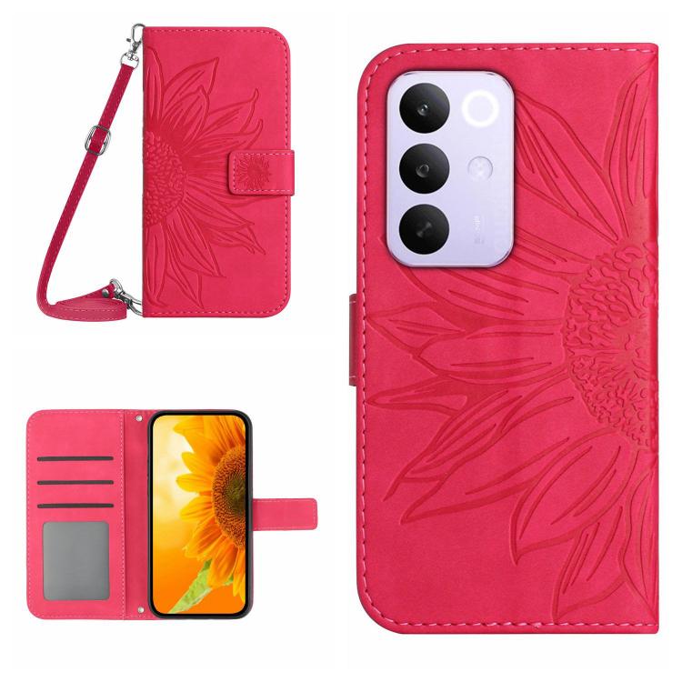 Skin Feel Sun Flower Embossed Flip Leather Phone Case with Lanyard, For Realme C100 4G, For Realme C83 5G, For Realme 16 Pro+ 5G, For Realme C85 5G