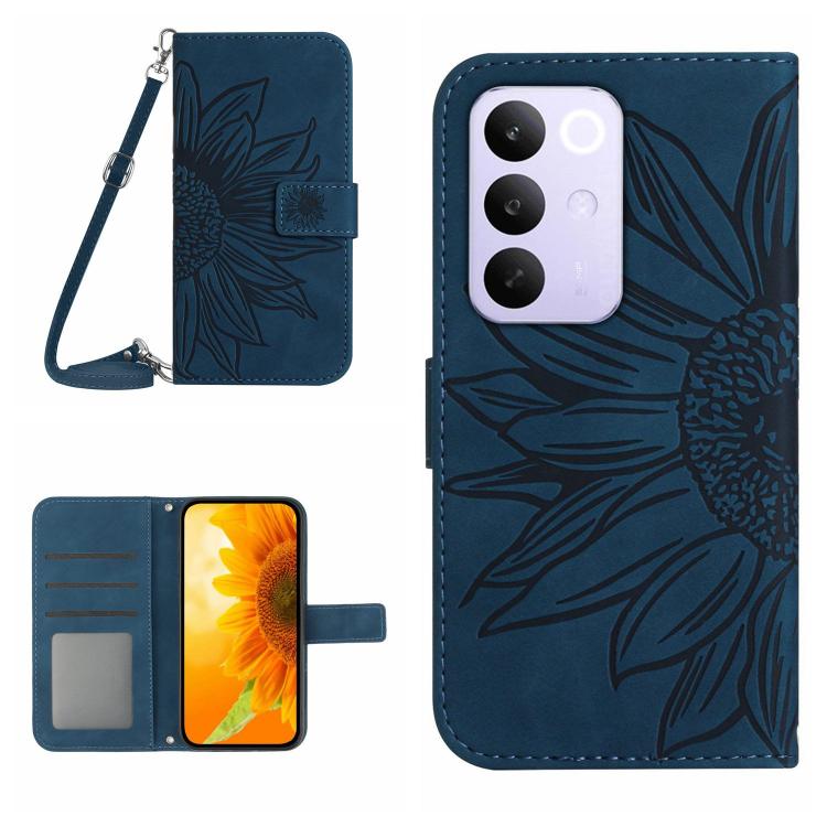 Skin Feel Sun Flower Embossed Flip Leather Phone Case with Lanyard, For Realme C100 4G, For Realme C83 5G, For Realme 16 Pro+ 5G, For Realme C85 5G