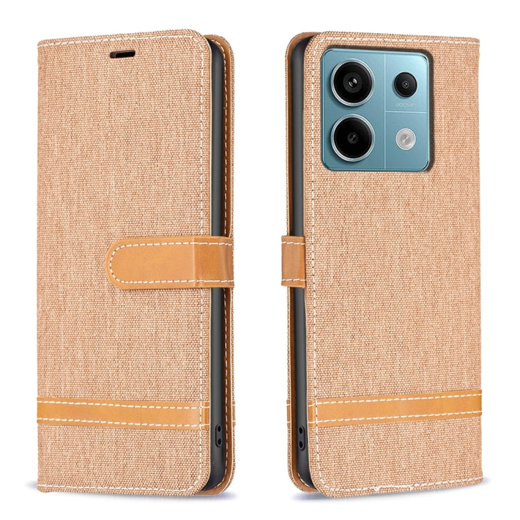 Color Block Denim Texture Leather Phone Case, For Xiaomi Redmi 13C, For Xiaomi Redmi Note 13 Pro+ 5G, For Xiaomi Redmi Note 13 Pro 5G
