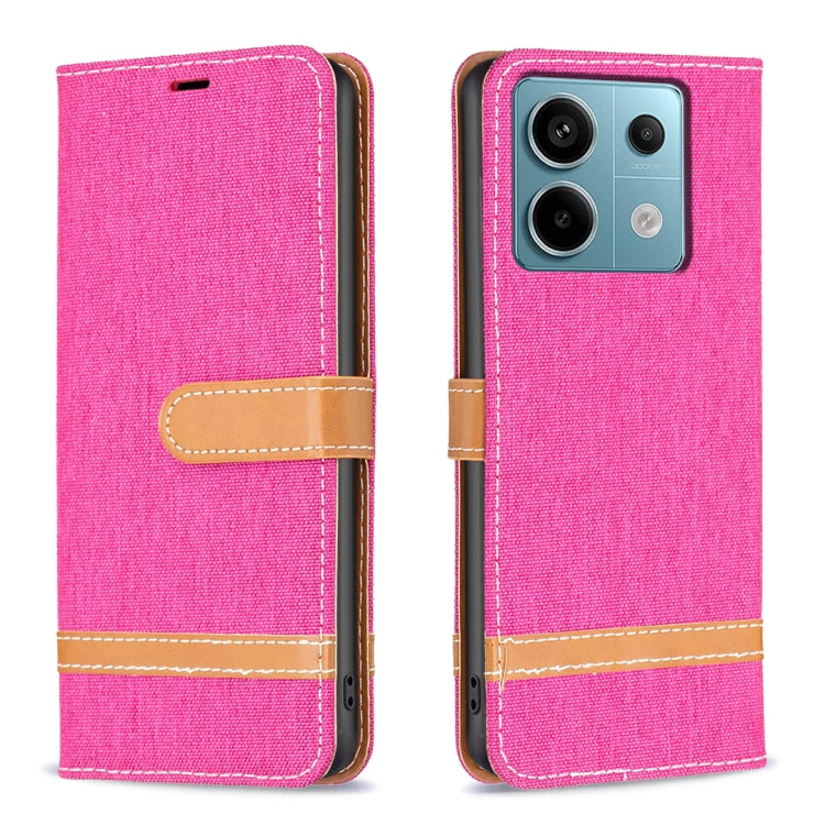 Color Block Denim Texture Leather Phone Case, For Xiaomi Redmi 13C, For Xiaomi Redmi Note 13 Pro+ 5G, For Xiaomi Redmi Note 13 Pro 5G