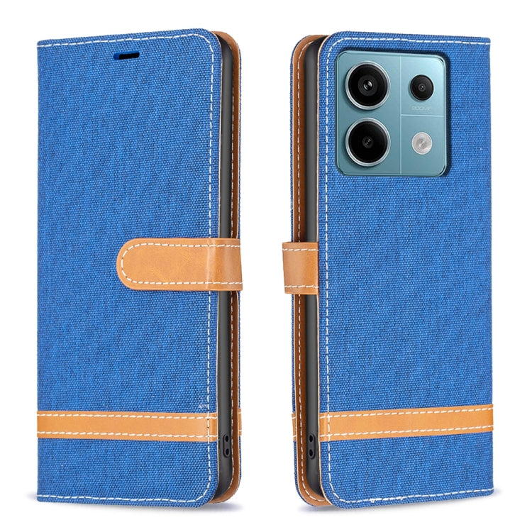 Color Block Denim Texture Leather Phone Case, For Xiaomi Redmi 13C, For Xiaomi Redmi Note 13 Pro+ 5G, For Xiaomi Redmi Note 13 Pro 5G
