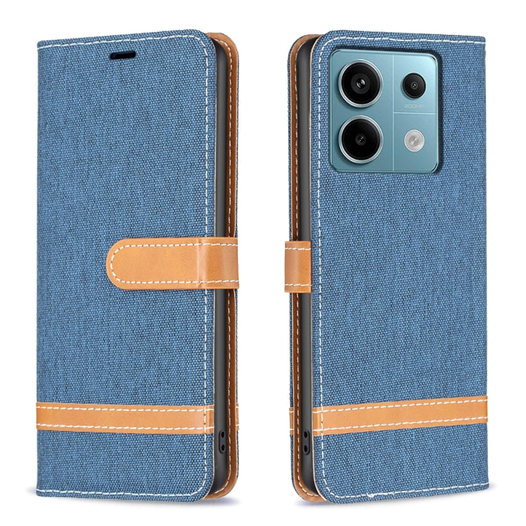 Color Block Denim Texture Leather Phone Case, For Xiaomi Redmi 13C, For Xiaomi Redmi Note 13 Pro+ 5G, For Xiaomi Redmi Note 13 Pro 5G