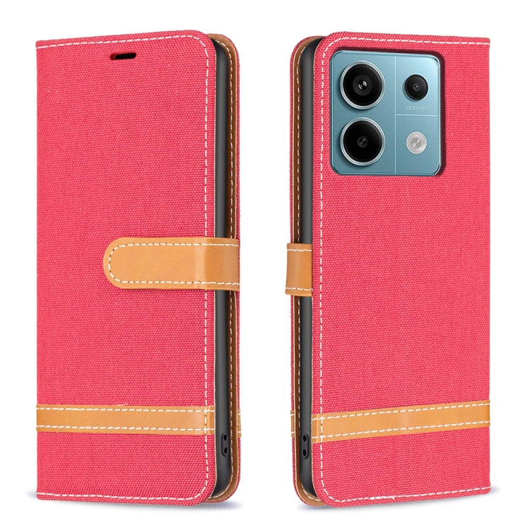 Color Block Denim Texture Leather Phone Case, For Xiaomi Redmi 13C, For Xiaomi Redmi Note 13 Pro+ 5G, For Xiaomi Redmi Note 13 Pro 5G