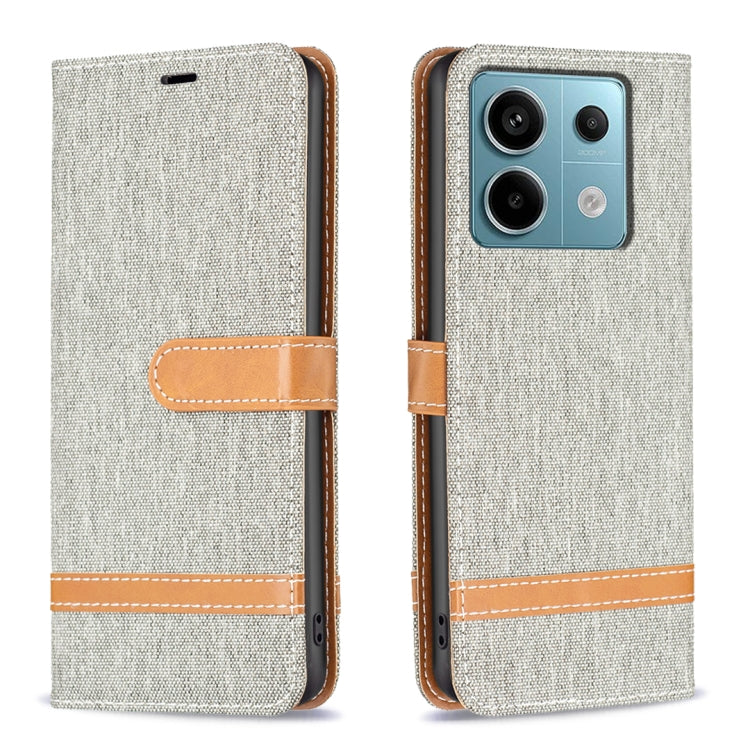 Color Block Denim Texture Leather Phone Case, For Xiaomi Redmi 13C, For Xiaomi Redmi Note 13 Pro+ 5G, For Xiaomi Redmi Note 13 Pro 5G