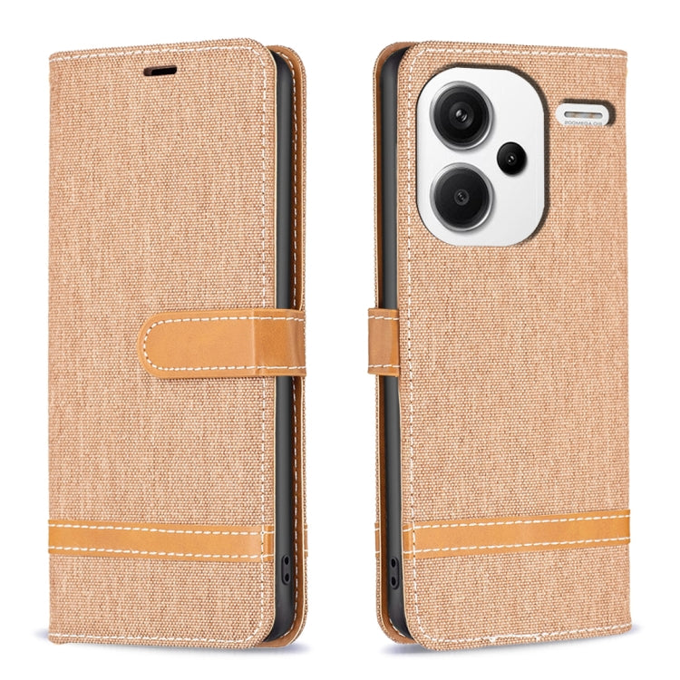 Color Block Denim Texture Leather Phone Case, For Xiaomi Redmi 13C, For Xiaomi Redmi Note 13 Pro+ 5G, For Xiaomi Redmi Note 13 Pro 5G