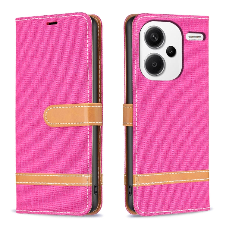 Color Block Denim Texture Leather Phone Case, For Xiaomi Redmi 13C, For Xiaomi Redmi Note 13 Pro+ 5G, For Xiaomi Redmi Note 13 Pro 5G