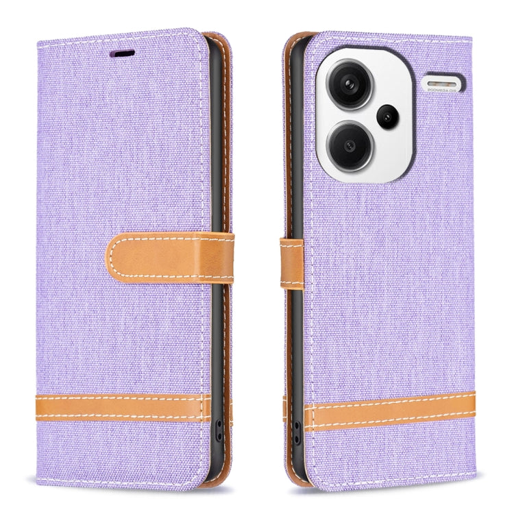 Color Block Denim Texture Leather Phone Case, For Xiaomi Redmi 13C, For Xiaomi Redmi Note 13 Pro+ 5G, For Xiaomi Redmi Note 13 Pro 5G