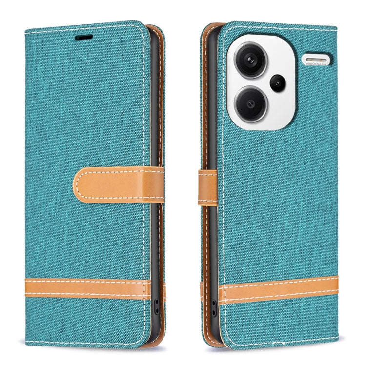 Color Block Denim Texture Leather Phone Case, For Xiaomi Redmi 13C, For Xiaomi Redmi Note 13 Pro+ 5G, For Xiaomi Redmi Note 13 Pro 5G