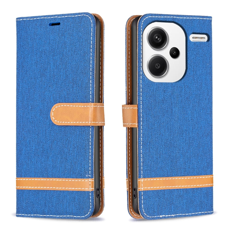 Color Block Denim Texture Leather Phone Case, For Xiaomi Redmi 13C, For Xiaomi Redmi Note 13 Pro+ 5G, For Xiaomi Redmi Note 13 Pro 5G