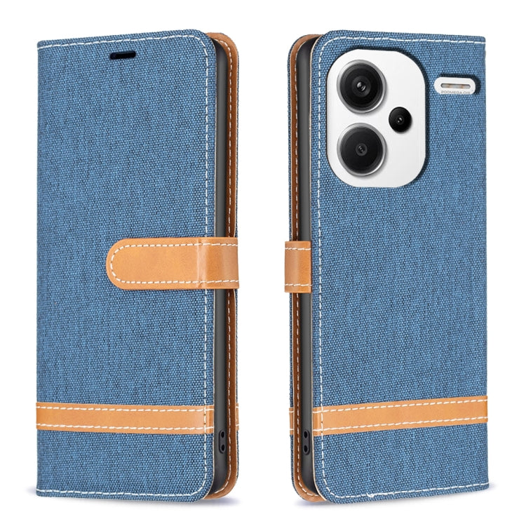 Color Block Denim Texture Leather Phone Case, For Xiaomi Redmi 13C, For Xiaomi Redmi Note 13 Pro+ 5G, For Xiaomi Redmi Note 13 Pro 5G