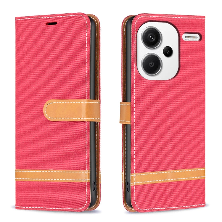 Color Block Denim Texture Leather Phone Case, For Xiaomi Redmi 13C, For Xiaomi Redmi Note 13 Pro+ 5G, For Xiaomi Redmi Note 13 Pro 5G