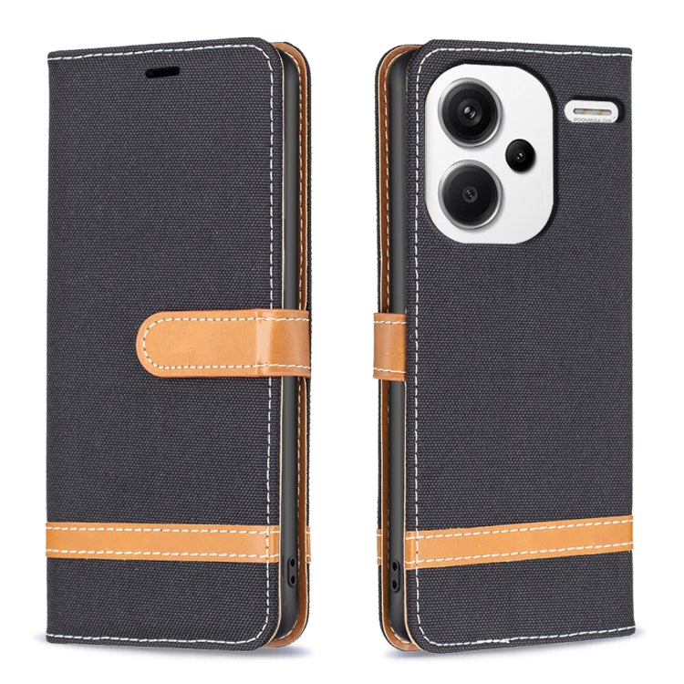 Color Block Denim Texture Leather Phone Case, For Xiaomi Redmi 13C, For Xiaomi Redmi Note 13 Pro+ 5G, For Xiaomi Redmi Note 13 Pro 5G