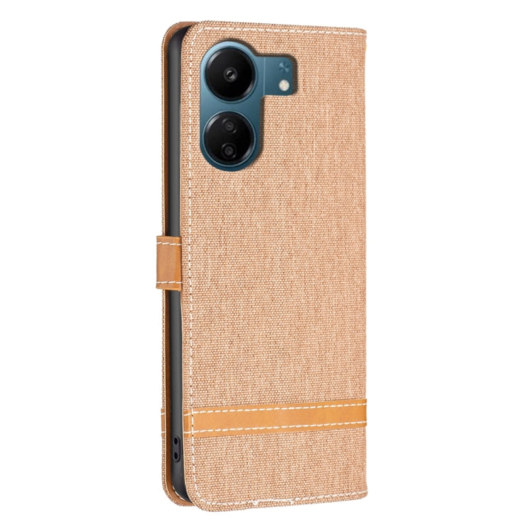Color Block Denim Texture Leather Phone Case, For Xiaomi Redmi 13C, For Xiaomi Redmi Note 13 Pro+ 5G, For Xiaomi Redmi Note 13 Pro 5G