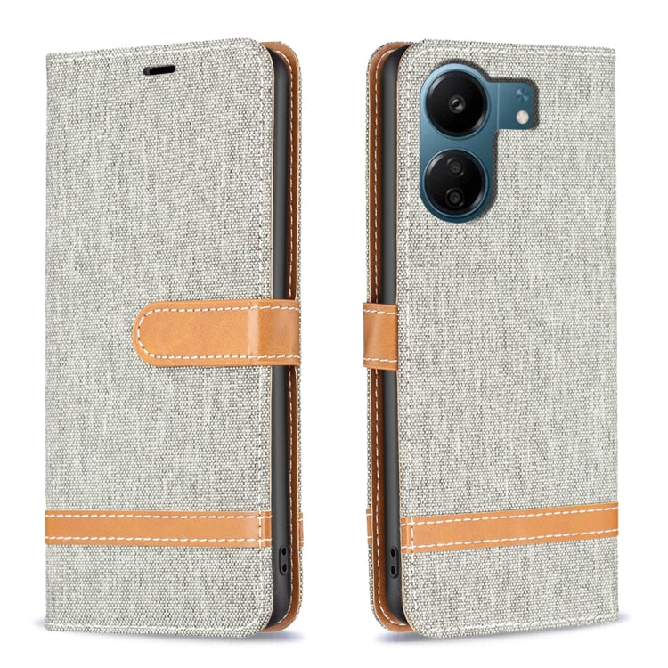 Color Block Denim Texture Leather Phone Case, For Xiaomi Redmi 13C, For Xiaomi Redmi Note 13 Pro+ 5G, For Xiaomi Redmi Note 13 Pro 5G