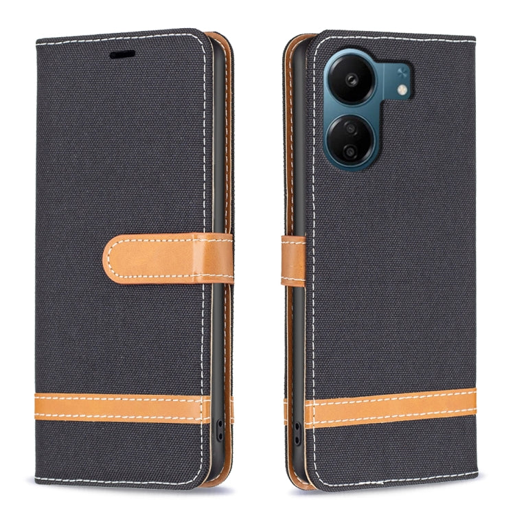 Color Block Denim Texture Leather Phone Case, For Xiaomi Redmi 13C, For Xiaomi Redmi Note 13 Pro+ 5G, For Xiaomi Redmi Note 13 Pro 5G