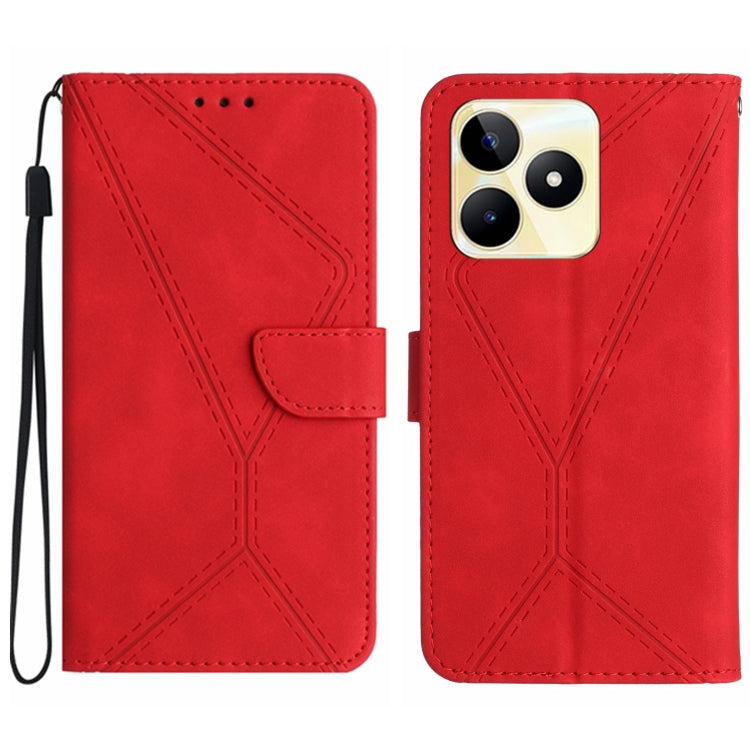 Stitching Embossed Leather Phone Case, For Realme C63 5G, For Realme 12 5G Global, For Realme 12+ Global, For Realme 12 Pro/12 Pro+ Global, For Realme C67 4G, For Realme 11 5G Global, For Realme C53, For Realme 11 4G Global