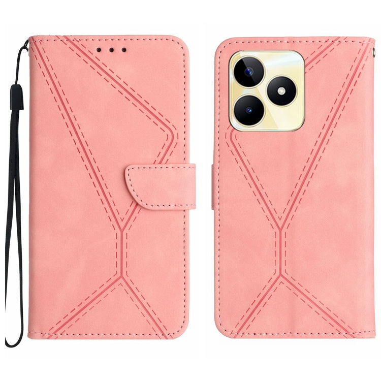 Stitching Embossed Leather Phone Case, For Realme C63 5G, For Realme 12 5G Global, For Realme 12+ Global, For Realme 12 Pro/12 Pro+ Global, For Realme C67 4G, For Realme 11 5G Global, For Realme C53, For Realme 11 4G Global