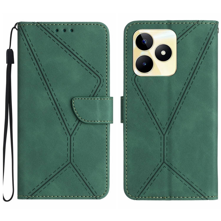 Stitching Embossed Leather Phone Case, For Realme C63 5G, For Realme 12 5G Global, For Realme 12+ Global, For Realme 12 Pro/12 Pro+ Global, For Realme C67 4G, For Realme 11 5G Global, For Realme C53, For Realme 11 4G Global