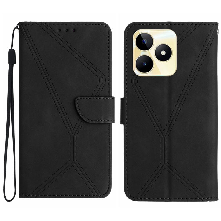 Stitching Embossed Leather Phone Case, For Realme C63 5G, For Realme 12 5G Global, For Realme 12+ Global, For Realme 12 Pro/12 Pro+ Global, For Realme C67 4G, For Realme 11 5G Global, For Realme C53, For Realme 11 4G Global