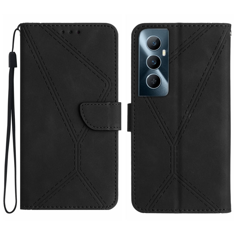 Stitching Embossed Leather Phone Case, For Realme C65 4G