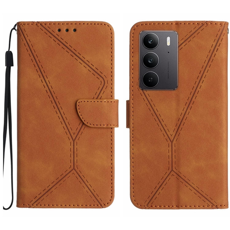 Stitching Embossed Leather Phone Case, For Realme C75 5G, For Realme 14 5G Global / P3 5G Global, For Realme P3 Pro 5G Global, For Realme 14 Pro+ 5G, For Realme C75 4G, For Realme 13+ 5G Global, For Realme 13 Pro 5G / 13 Pro+ 5G                        ...