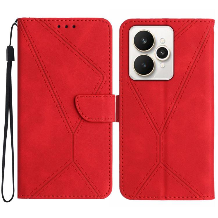 Stitching Embossed Leather Phone Case, For Realme C100 4G, For Realme C83 5G, For Realme 16 Pro+ 5G, For Realme C85 5G, For Realme C85 Pro 4G, For Realme 15T 5G, For Realme 15 5G Global / 15 Pro 5G Global, For Realme C71 4G