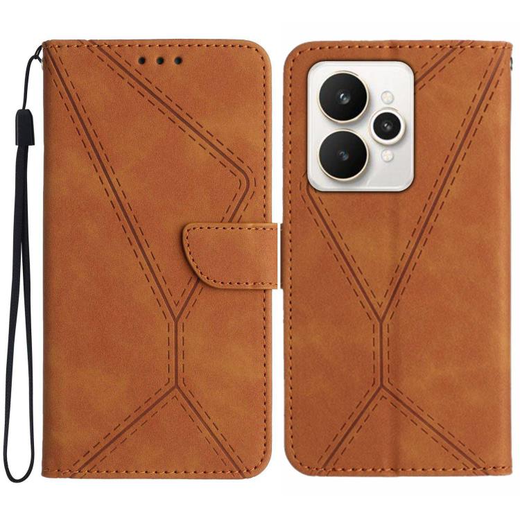 Stitching Embossed Leather Phone Case, For Realme C100 4G, For Realme C83 5G, For Realme 16 Pro+ 5G, For Realme C85 5G, For Realme C85 Pro 4G, For Realme 15T 5G, For Realme 15 5G Global / 15 Pro 5G Global, For Realme C71 4G