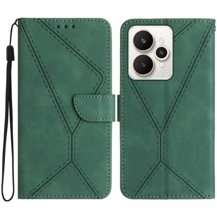 Stitching Embossed Leather Phone Case, For Realme C100 4G, For Realme C83 5G, For Realme 16 Pro+ 5G, For Realme C85 5G, For Realme C85 Pro 4G, For Realme 15T 5G, For Realme 15 5G Global / 15 Pro 5G Global, For Realme C71 4G