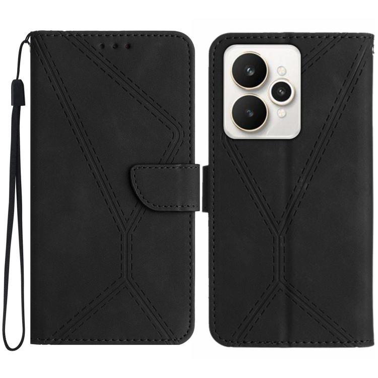 Stitching Embossed Leather Phone Case, For Realme C100 4G, For Realme C83 5G, For Realme 16 Pro+ 5G, For Realme C85 5G, For Realme C85 Pro 4G, For Realme 15T 5G, For Realme 15 5G Global / 15 Pro 5G Global, For Realme C71 4G