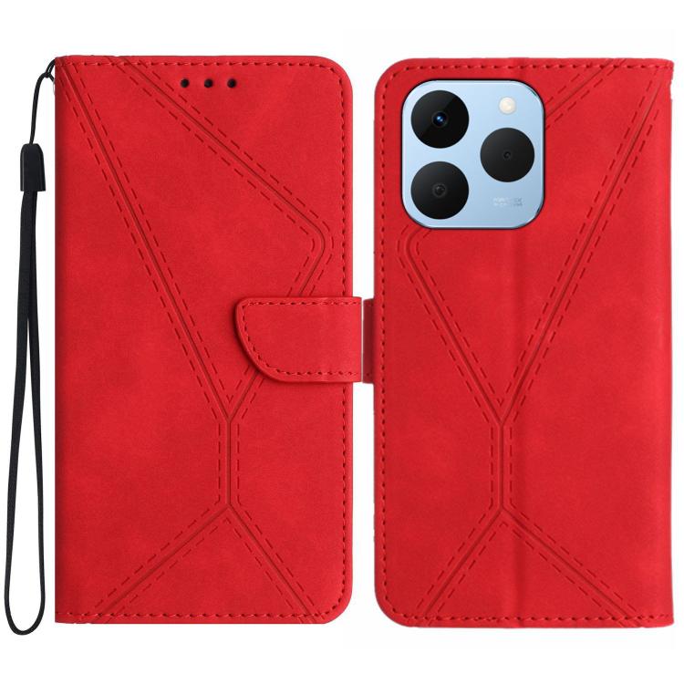 Stitching Embossed Leather Phone Case, For Realme C100 4G, For Realme C83 5G, For Realme 16 Pro+ 5G, For Realme C85 5G, For Realme C85 Pro 4G, For Realme 15T 5G, For Realme 15 5G Global / 15 Pro 5G Global, For Realme C71 4G