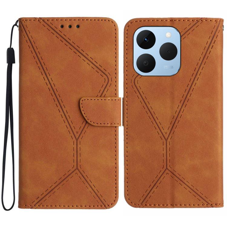 Stitching Embossed Leather Phone Case, For Realme C100 4G, For Realme C83 5G, For Realme 16 Pro+ 5G, For Realme C85 5G, For Realme C85 Pro 4G, For Realme 15T 5G, For Realme 15 5G Global / 15 Pro 5G Global, For Realme C71 4G