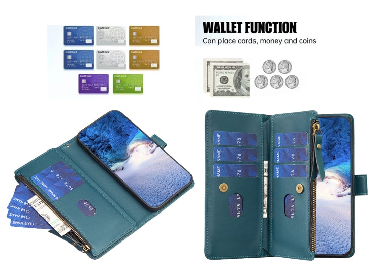 9 Card Slots Zipper Wallet Leather Flip Phone Case, For Samsung Galaxy S24 Ultra 5G, For Samsung Galaxy A35, For Samsung Galaxy A25 5G, For Samsung Galaxy M34 5G, For Samsung Galaxy A55, For Samsung Galaxy A24 4G, For Samsung Galaxy A15                ...