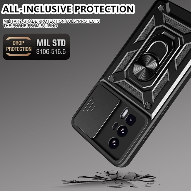 Sliding Camera Cover Design TPU Hybrid PC Phone Case, For Xiaomi Poco F5 Pro