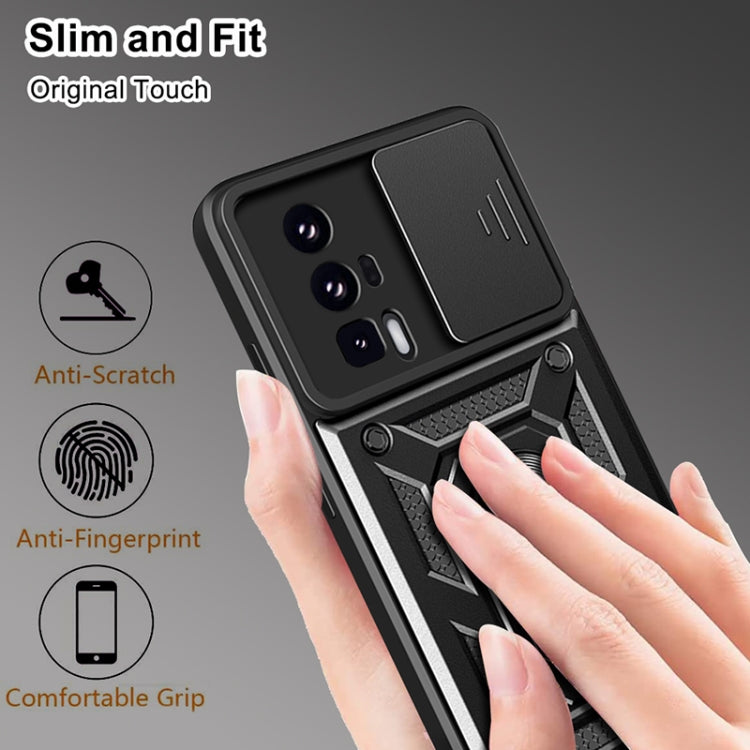 Sliding Camera Cover Design TPU Hybrid PC Phone Case, For Xiaomi Poco F5 Pro