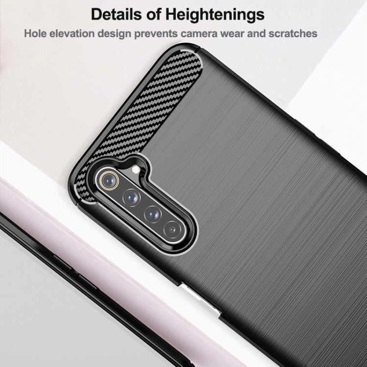 Brushed Texture Carbon Fiber TPU Phone Case, For Realme 6 Pro