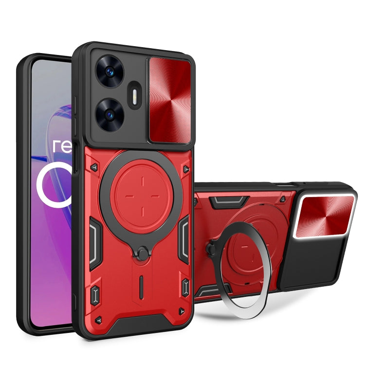 CD Texture Sliding Camshield Magnetic Holder Phone Case, For Realme GT 6T, For Realme 12 5G Global, For Realme 12 Pro / 12 Pro+ / 12+, For Realme 11 4G Global, For Realme 11 5G Global / 11x 5G, For Realme C53 4G / Narzo N53, For Realme C65 4G          ...