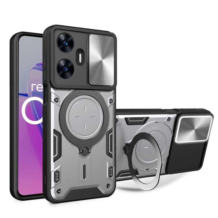 CD Texture Sliding Camshield Magnetic Holder Phone Case, For Realme GT 6T, For Realme 12 5G Global, For Realme 12 Pro / 12 Pro+ / 12+, For Realme 11 4G Global, For Realme 11 5G Global / 11x 5G, For Realme C53 4G / Narzo N53, For Realme C65 4G          ...