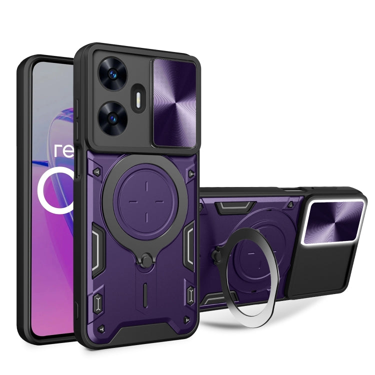 CD Texture Sliding Camshield Magnetic Holder Phone Case, For Realme GT 6T, For Realme 12 5G Global, For Realme 12 Pro / 12 Pro+ / 12+, For Realme 11 4G Global, For Realme 11 5G Global / 11x 5G, For Realme C53 4G / Narzo N53, For Realme C65 4G          ...