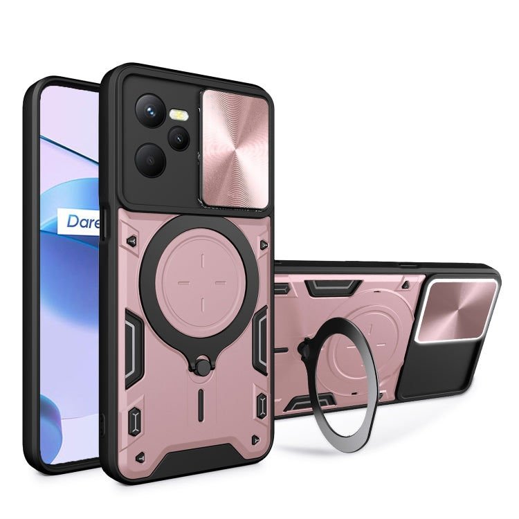 CD Texture Sliding Camshield Magnetic Holder Phone Case, For Realme GT3 5G, For Realme 10 Pro+ 5G, For Realme C35, For Realme C21 / C20 / C11 2021