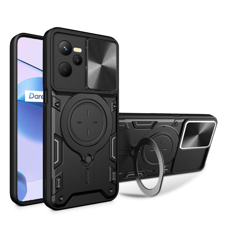 CD Texture Sliding Camshield Magnetic Holder Phone Case, For Realme GT3 5G, For Realme 10 Pro+ 5G, For Realme C35, For Realme C21 / C20 / C11 2021