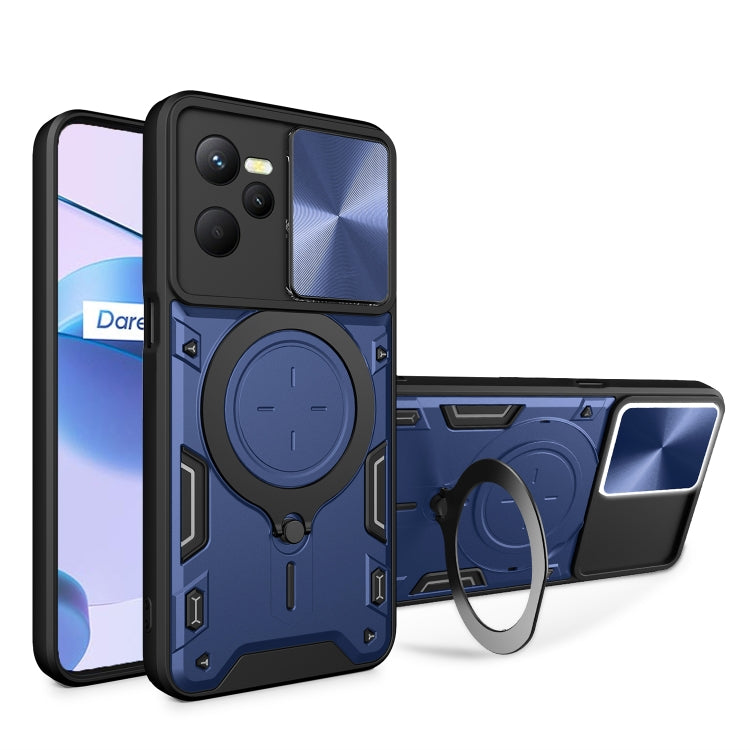 CD Texture Sliding Camshield Magnetic Holder Phone Case, For Realme GT3 5G, For Realme 10 Pro+ 5G, For Realme C35, For Realme C21 / C20 / C11 2021