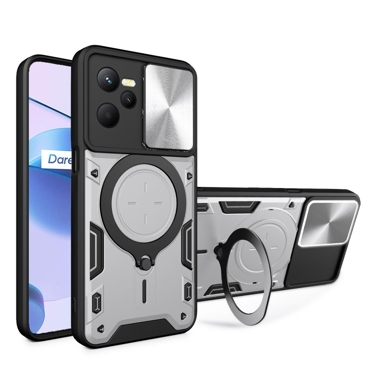 CD Texture Sliding Camshield Magnetic Holder Phone Case, For Realme GT3 5G, For Realme 10 Pro+ 5G, For Realme C35, For Realme C21 / C20 / C11 2021
