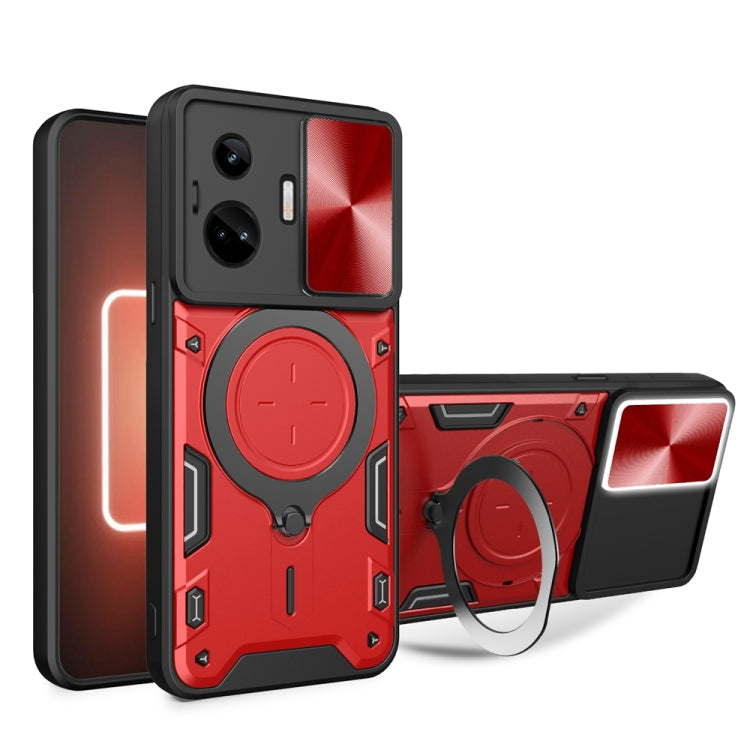 CD Texture Sliding Camshield Magnetic Holder Phone Case, For Realme GT3 5G, For Realme 10 Pro+ 5G, For Realme C35, For Realme C21 / C20 / C11 2021