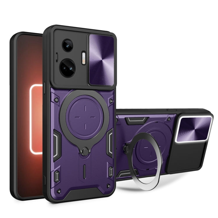 CD Texture Sliding Camshield Magnetic Holder Phone Case, For Realme GT3 5G, For Realme 10 Pro+ 5G, For Realme C35, For Realme C21 / C20 / C11 2021