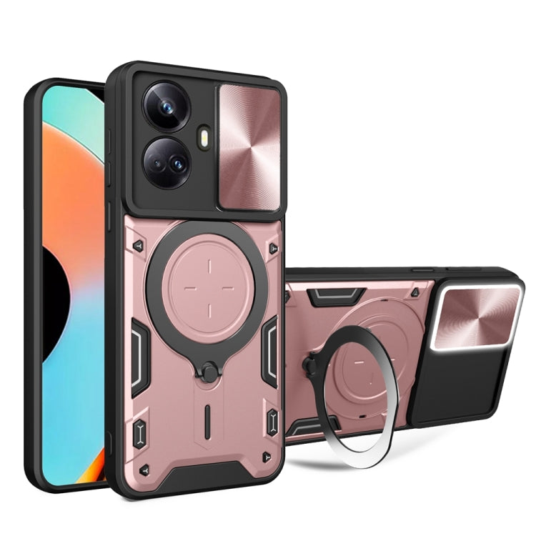 CD Texture Sliding Camshield Magnetic Holder Phone Case, For Realme GT3 5G, For Realme 10 Pro+ 5G, For Realme C35, For Realme C21 / C20 / C11 2021