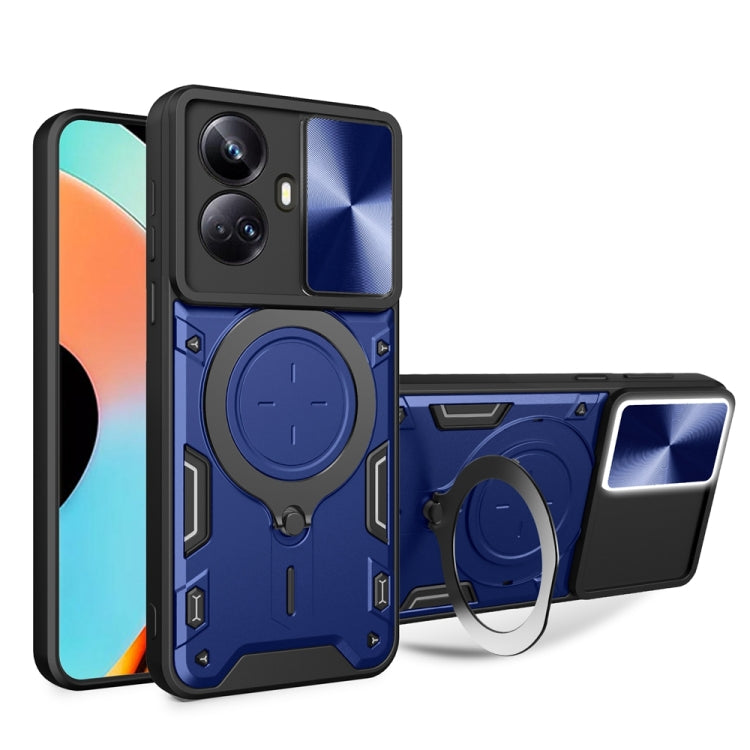 CD Texture Sliding Camshield Magnetic Holder Phone Case, For Realme GT3 5G, For Realme 10 Pro+ 5G, For Realme C35, For Realme C21 / C20 / C11 2021
